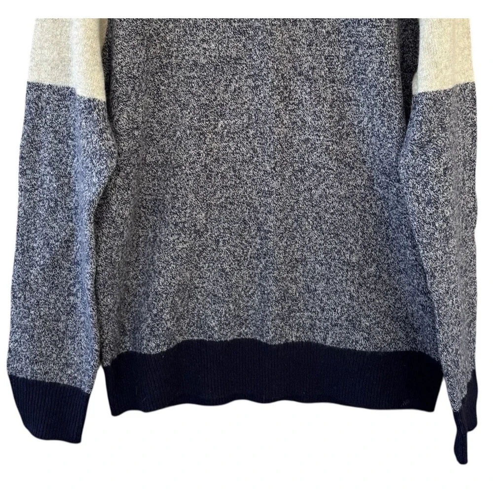 J. CREW Men's Large 100%‎ Lambs Wool Preppy Crewneck Colorblock Pullover Sweater